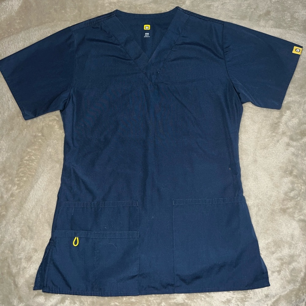 Navy Wink Scrubs Top